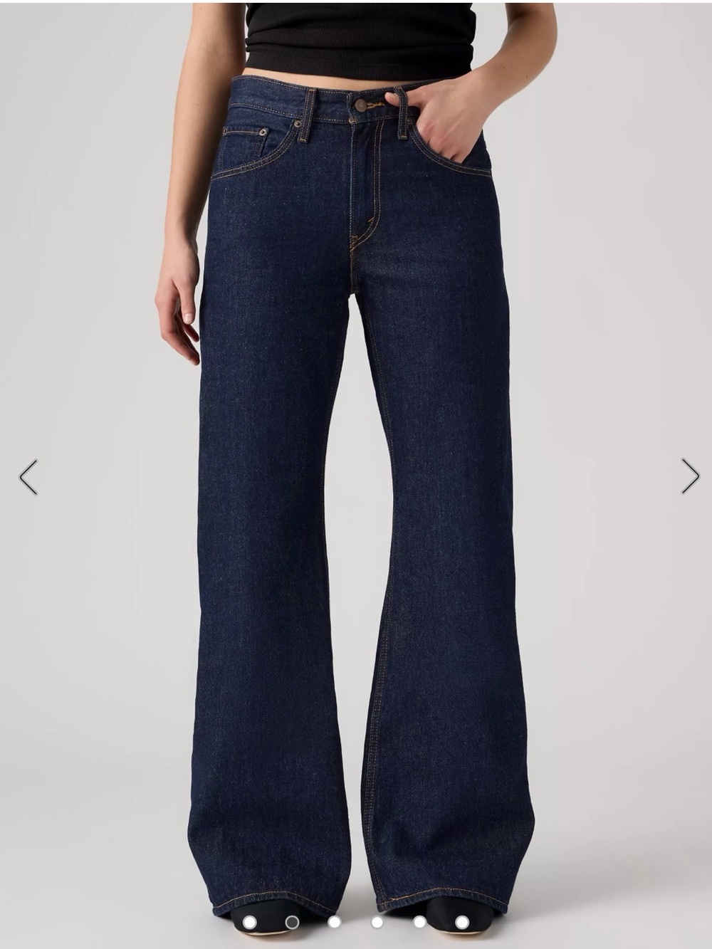 Wide Leg Dark Blue Women's Jeans